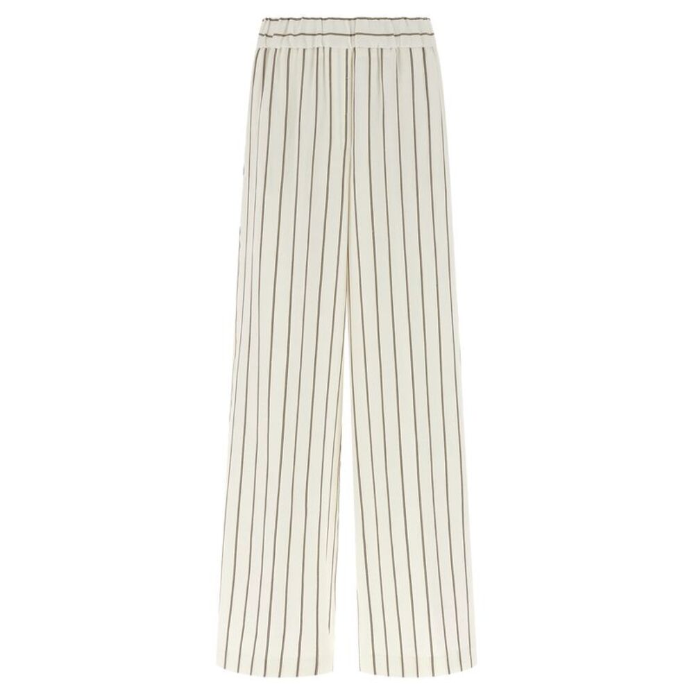 Peserico White Linen Casual Women's Pants